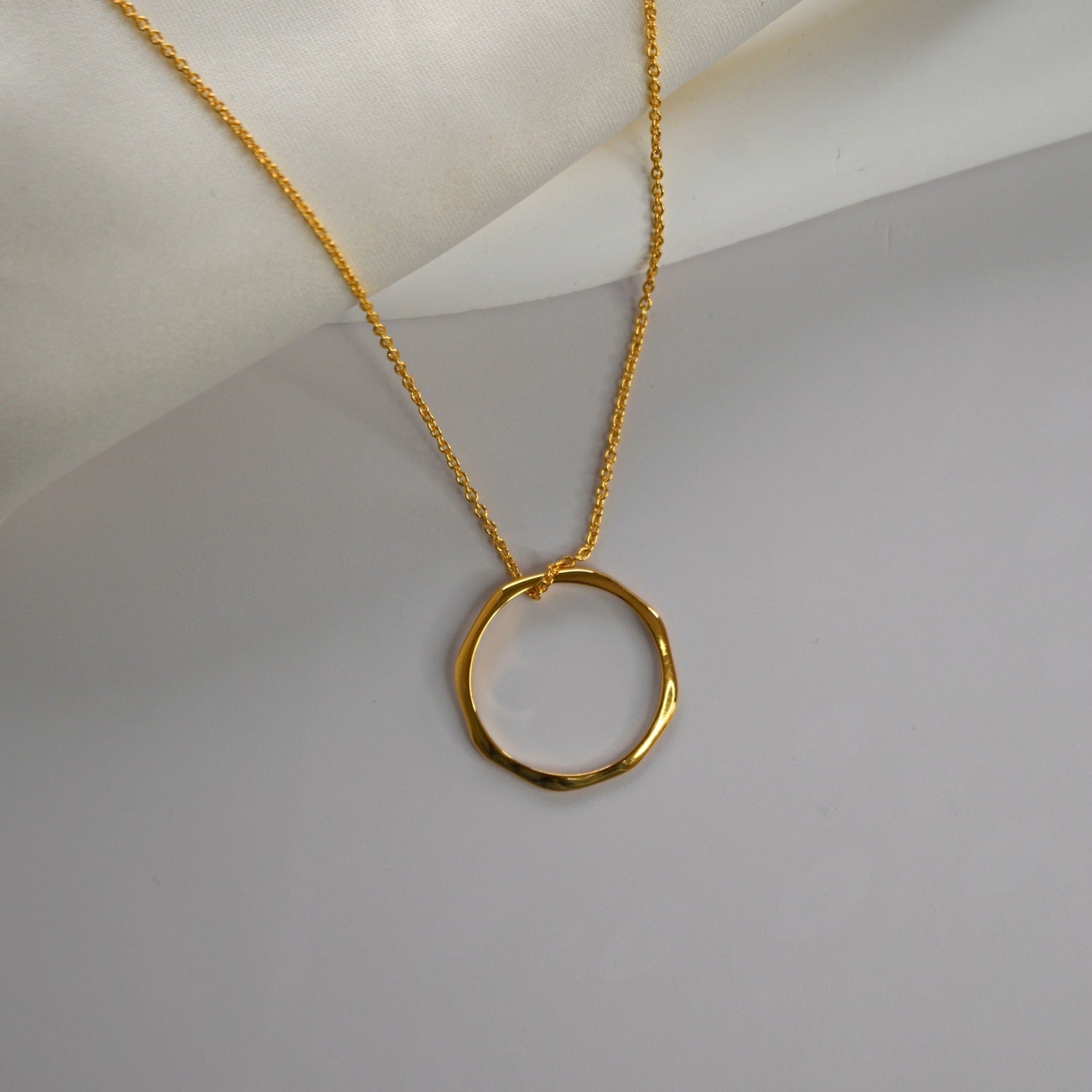 Angled Hoop Pendant Necklace - Cammi London -