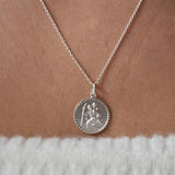 Diamond-Cut Edge Sterling Silver St Christopher Necklace - Cammi London - Necklaces