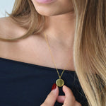Disc Pendant Necklace with a polished round pendant, available in sterling silver, gold vermeil and rose gold vermeil.