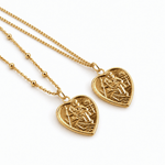 Gold Heart St Christopher Necklace - Cammi London - Necklaces