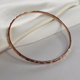 Hammered Bangle with an organic textured finish, available in sterling silver, gold vermeil and rose gold vermeil.