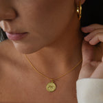 Lioness Pendant Necklace featuring a detailed lioness motif, available in gold vermeil and sterling silver.
