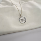 Lioness Pendant Necklace featuring a detailed lioness motif, available in gold vermeil and sterling silver.