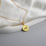 Lioness Pendant Necklace featuring a detailed lioness motif, available in gold vermeil and sterling silver.