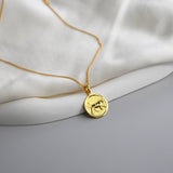 Lioness Pendant Necklace featuring a detailed lioness motif, available in gold vermeil and sterling silver.