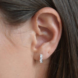 Sterling Silver Clear CZ Huggie Earrings - Cammi London - Earrings