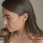 Sterling Silver Clear CZ Huggie Earrings - Cammi London - Earrings