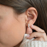 Sterling Silver Clear CZ Huggie Earrings - Cammi London - Earrings