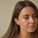 Sterling Silver CZ Open Heart Stud Earrings - Cammi London - Earrings